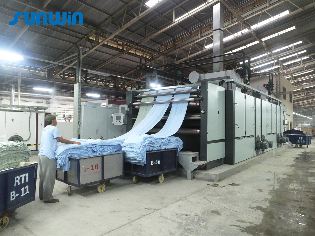 Automatic Balloon Padder Fabric Compactor Textile Dryer Machine For Tubular Knitting Fabrics
